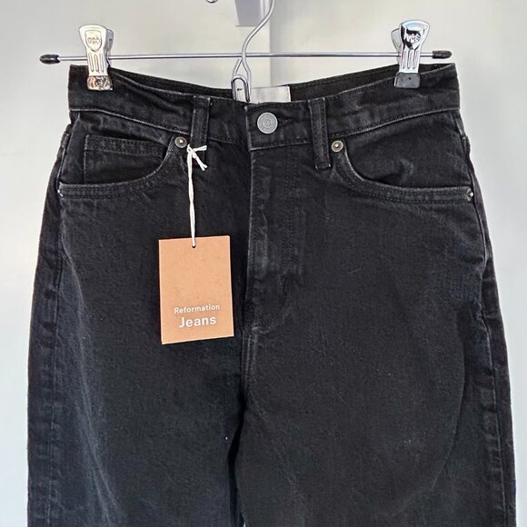 Cary Stretch High Rise Slouchy Wide Leg Jeans in Black - Picture 6 of 10